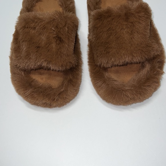 Brown Memory Foam House Bedroom Slippers Fuzzy Plush Comfy Faux Fur Lined Slide - Picture 10 of 15
